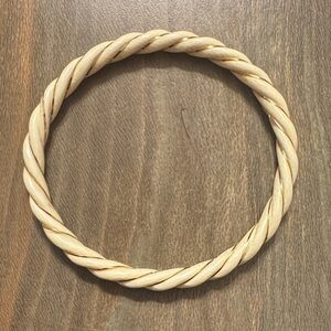 Twisted Resin 14k 585 Gold Bangle Bracelet in Cream